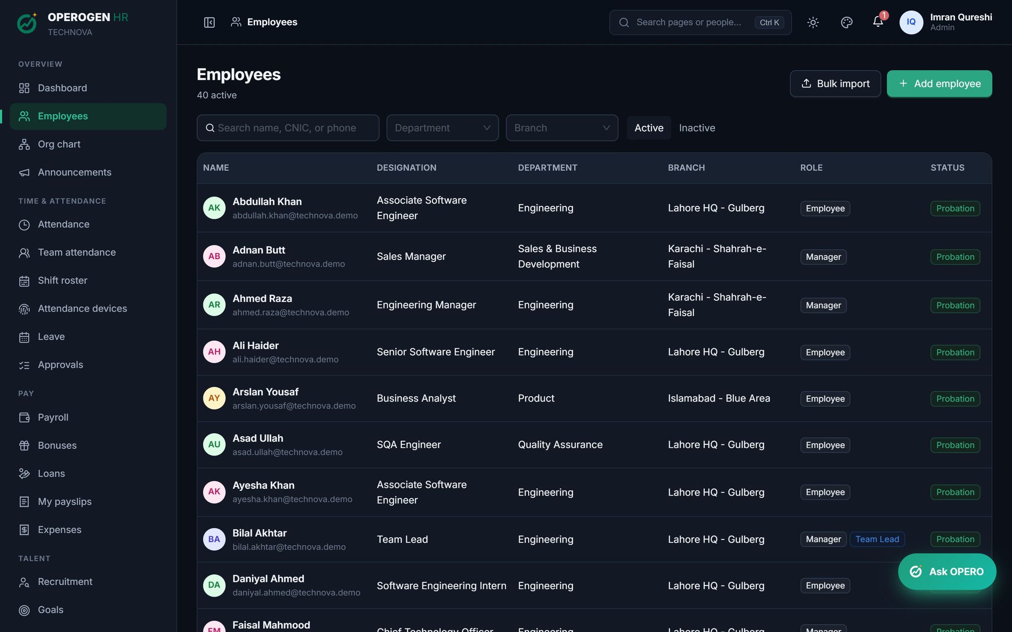 Onboard in OPEROGEN HR