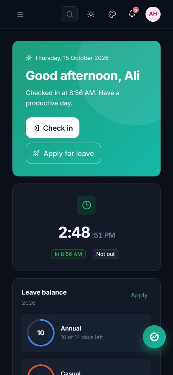 Employee home on a phone