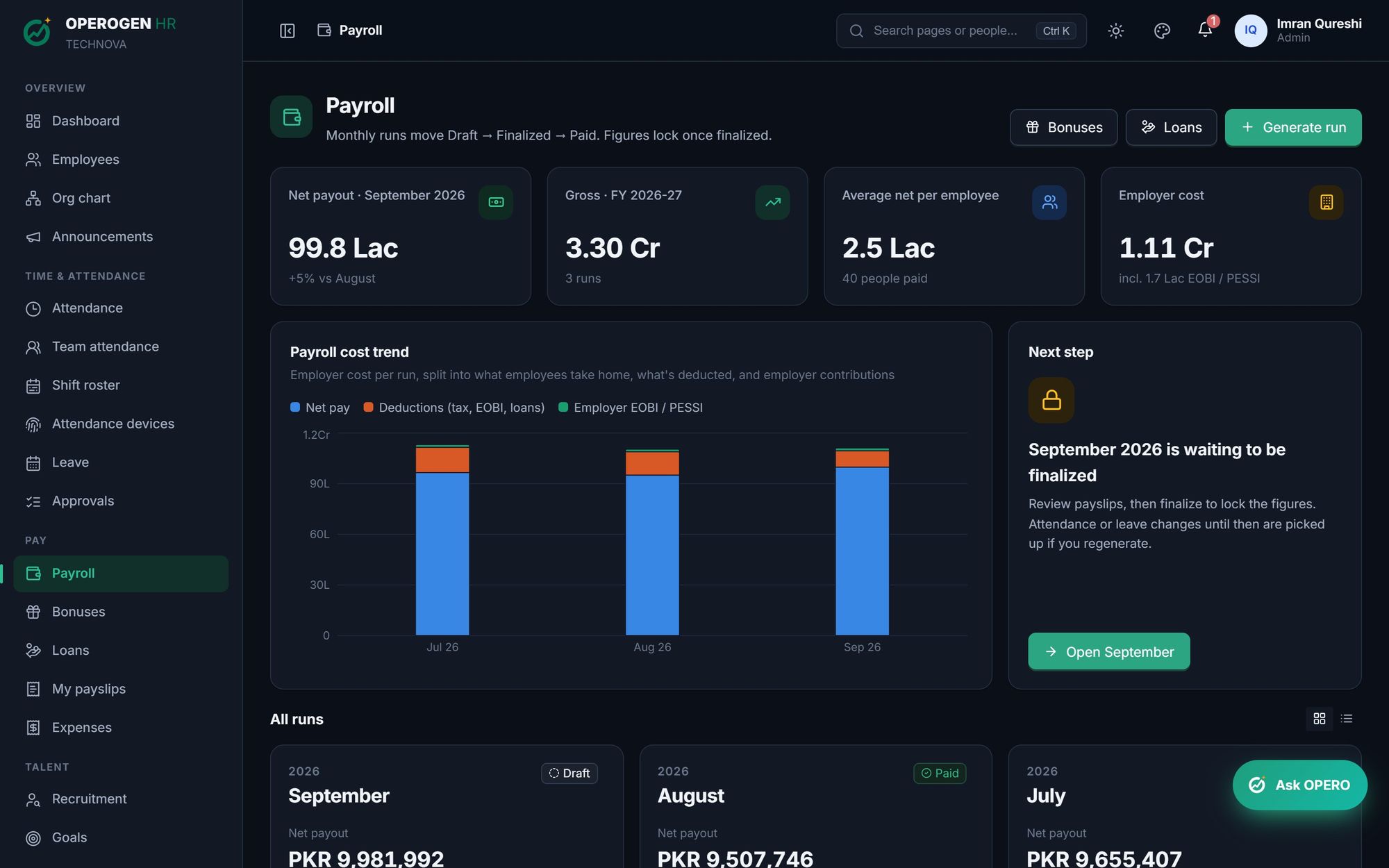 Get paid in OPEROGEN HR